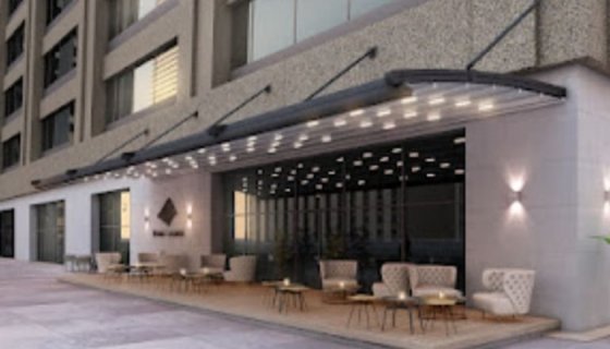 Işıklı, üstten askılı pergola